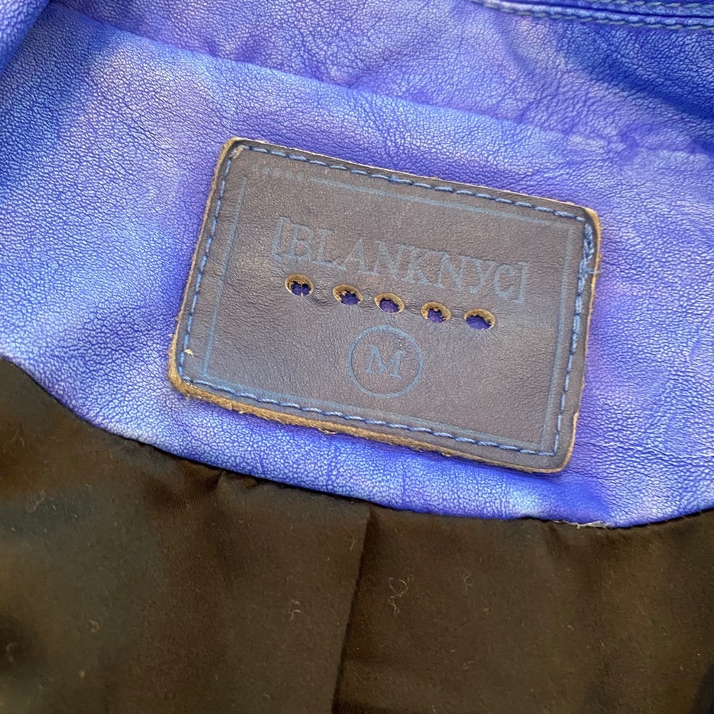 Blank NYC Electric Blue Leather Moto Jacket in medium - Picture 3 of 12